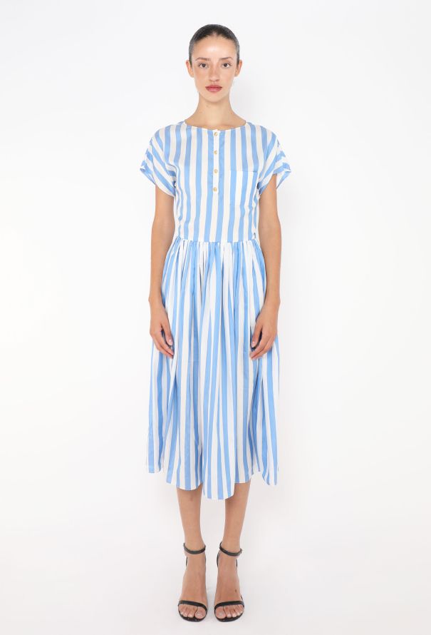 Céline Striped Silk Triomphe Dress - 2