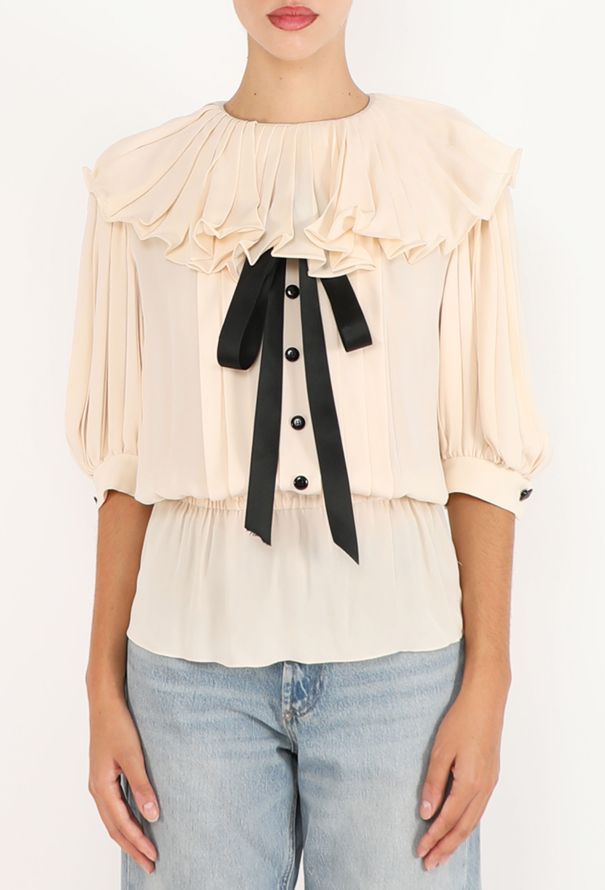 Nina Ricci Ruffled Silk Crêpe Blouse - 1