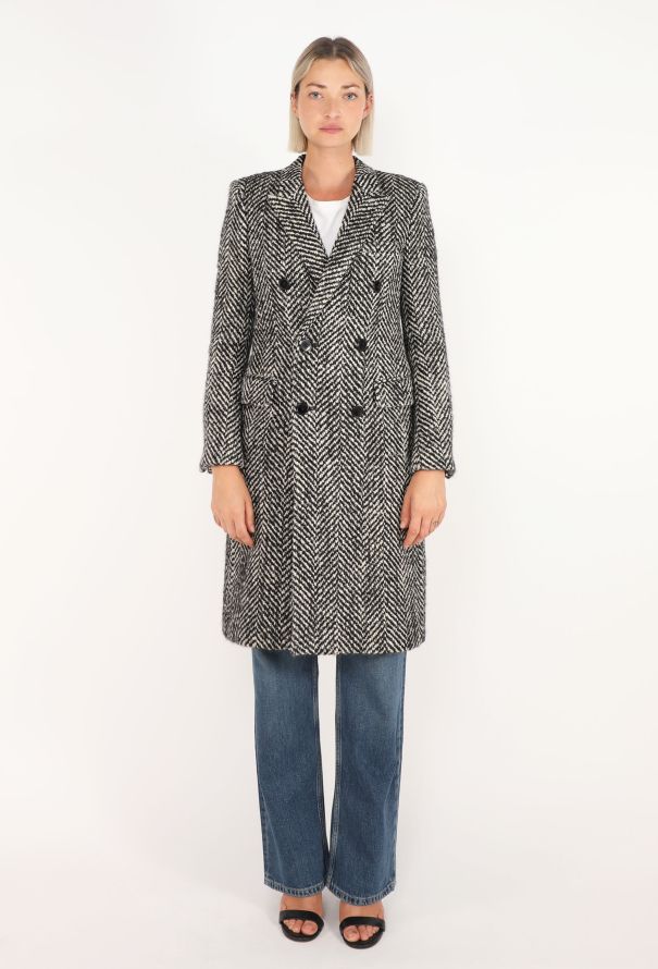 Saint Laurent Chevron Double-Breasted Coat, Pre-Fall 2014 - 3