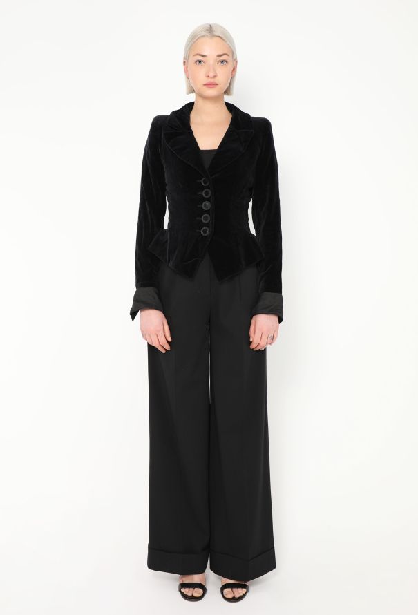 Saint Laurent Vintage Hourglass Velvet Jacket - 3 Saint Laurent Vintage Hourglass Velvet Jacket - 3