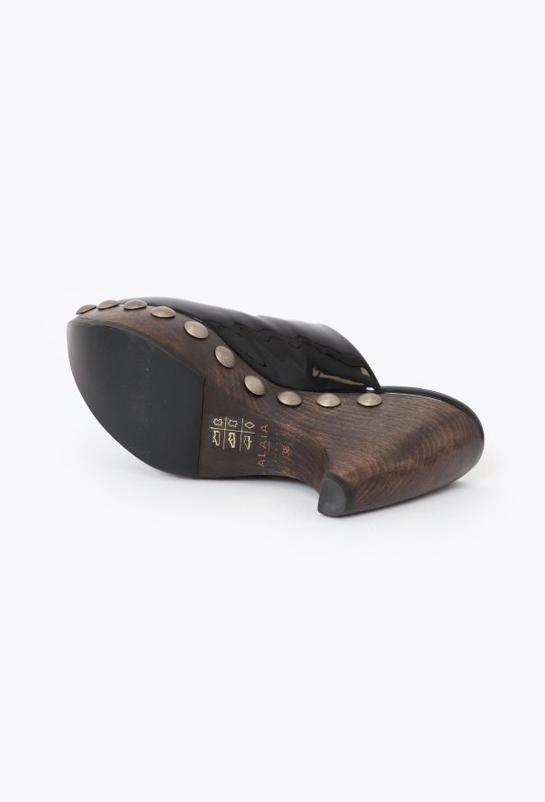 Alaïa S/S 2022 Patent Studded Clogs - 6