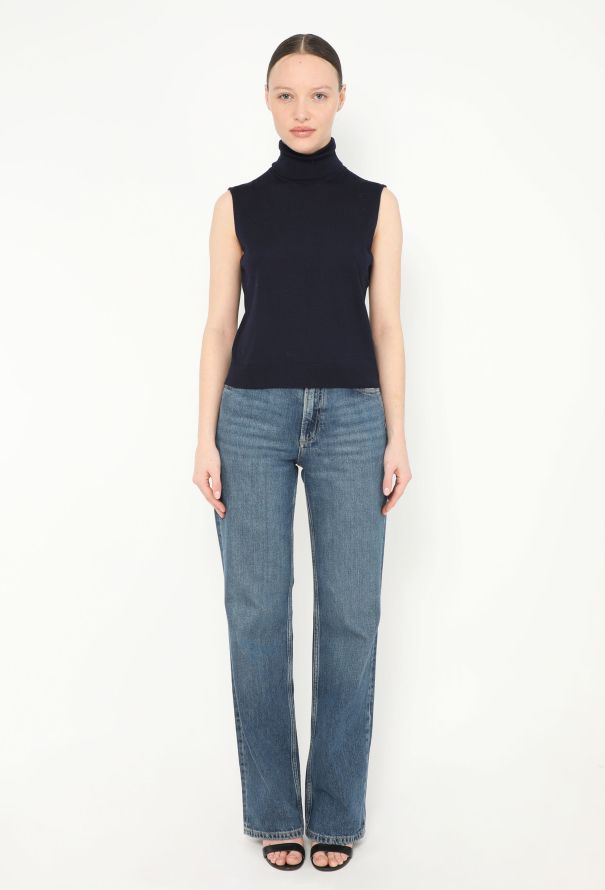 The Row 2022 Piita Turtleneck Top Navy blue - 2 The Row 2022 Piita Turtleneck Top Navy blue - 2
