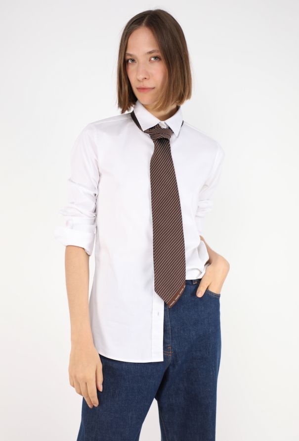 Chanel Pinstripe Silk Tie, Early 2000s - 1
