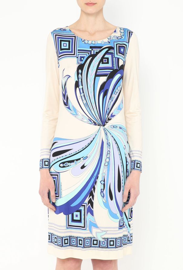 Emilio Pucci Blue & White Print Top sz 4 l Michael's Luxury