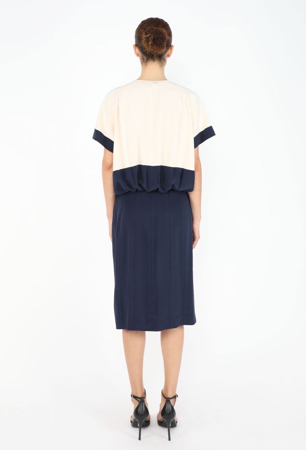 Karl Lagerfeld Bicolor Silk Dress, 1980s - 4