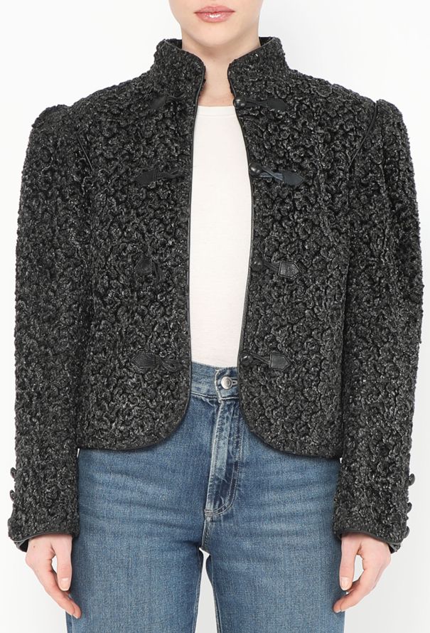 Saint Laurent Late '70s Bouclé Astrakhan Toggle Jacket - 4