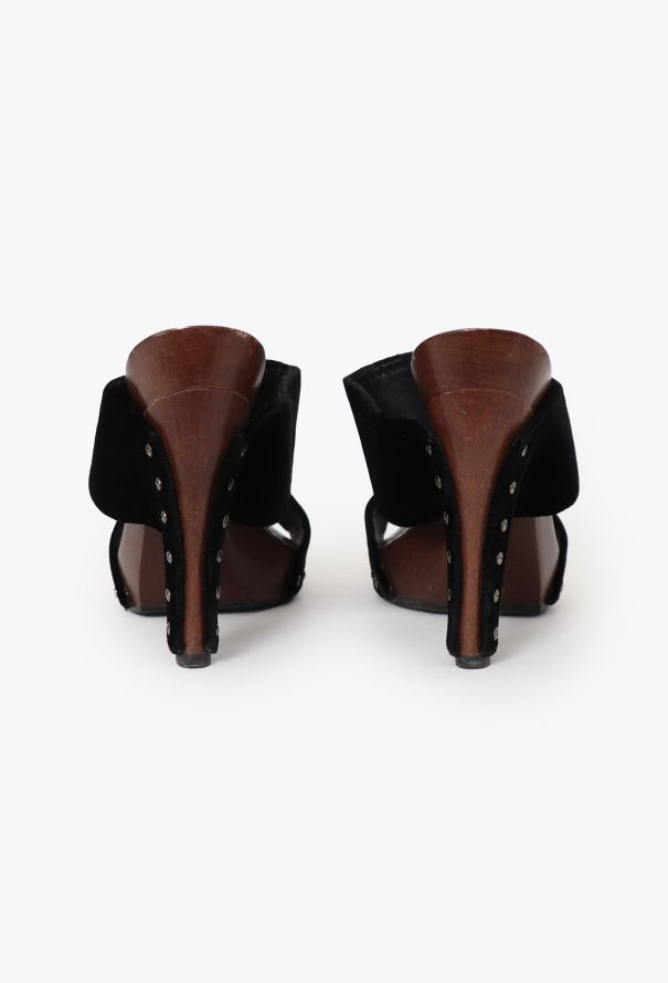 Chanel Velvet Clog Mules - 4