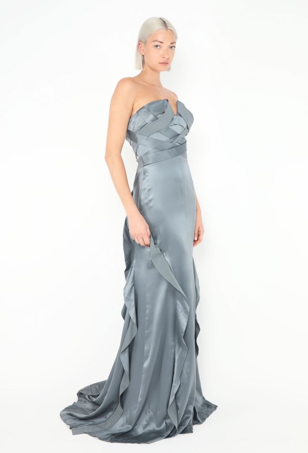 Gianni Versace F/W 2008 Ruffled Silk Charmeuse Gown - 3