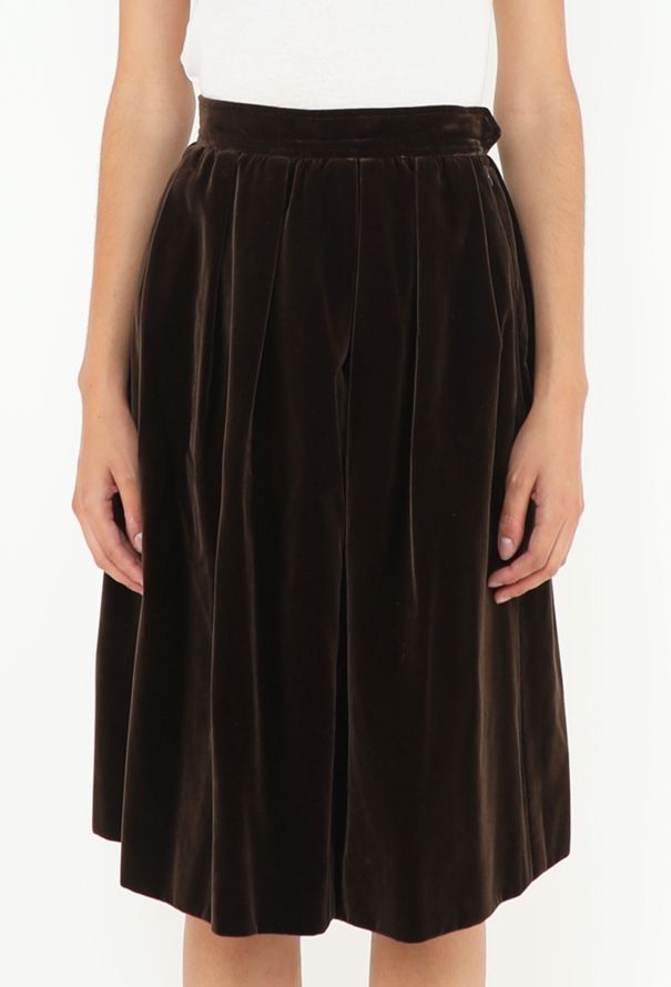 Saint Laurent '70s Velvet Pleated Skirt - 2