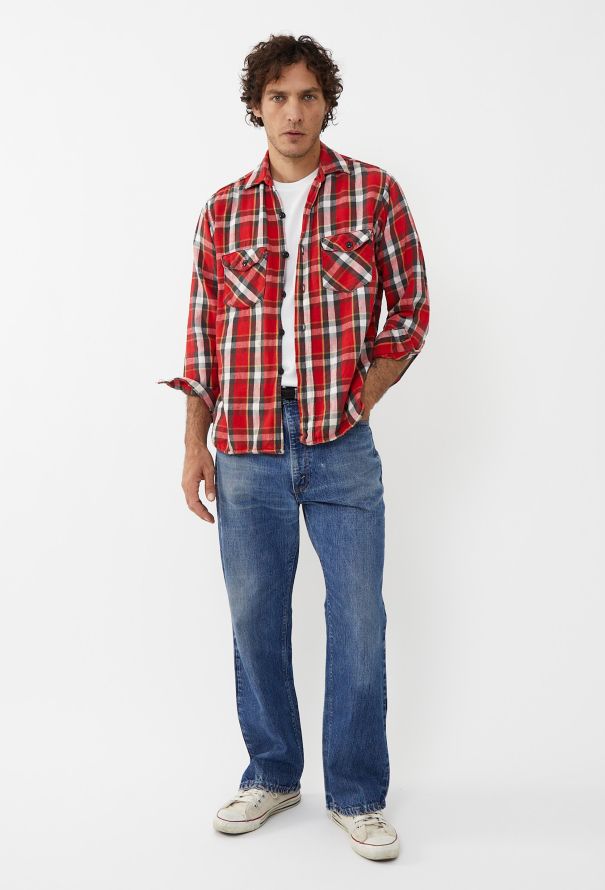 Men's Vintage 1960s Sanforized Flannel Shirt - 1