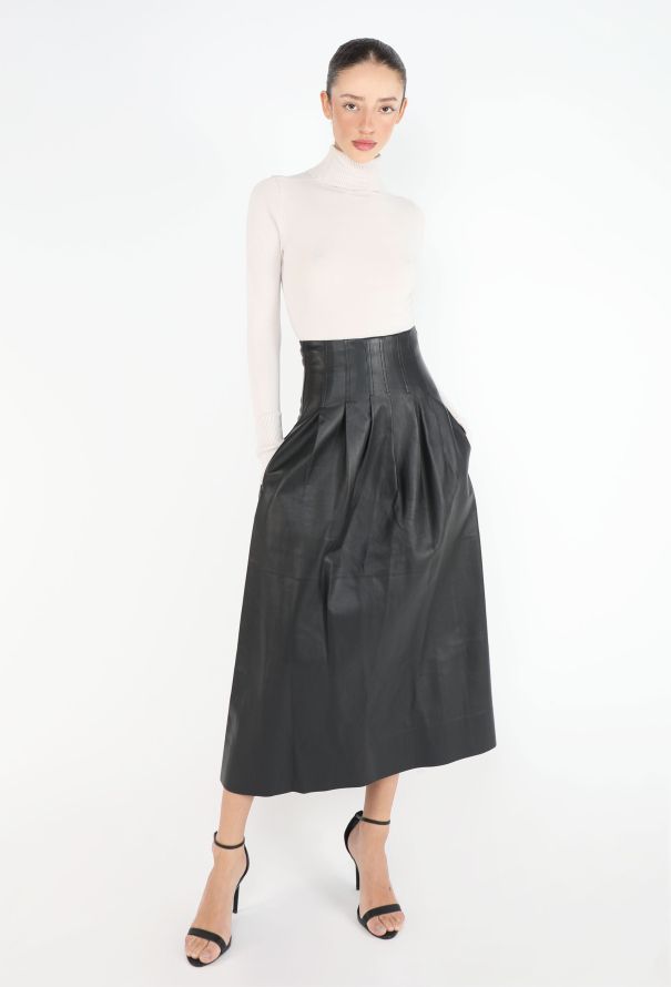 Chloé Pre-Fall 2022 Lambskin Pleated Skirt - 1
