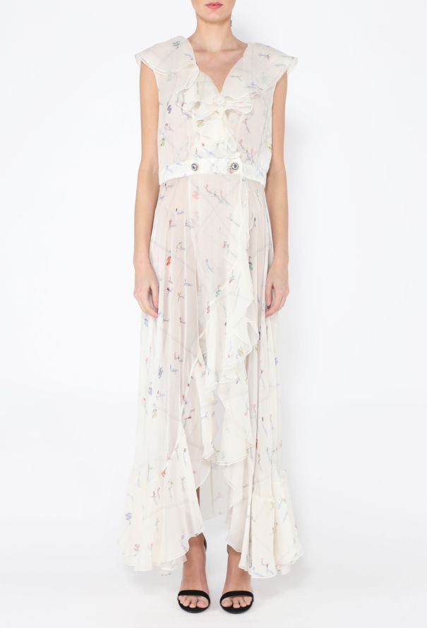 Chanel F/W 2019 Ski Motif Silk Dress - 4