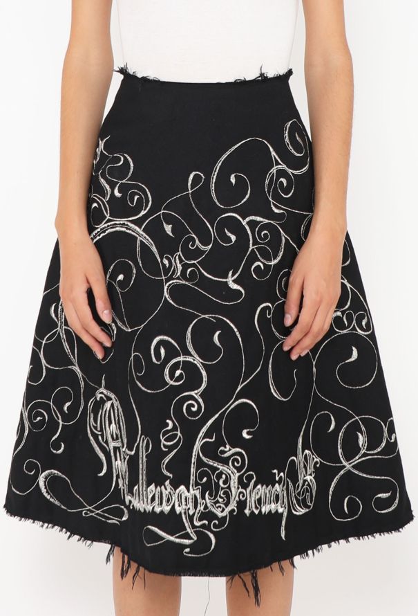 Alexander McQueen COLLECTOR F/W 1999 'The Overlook' Scripted Skirt - 3