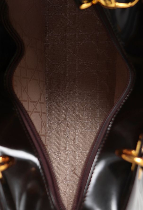 Dior Brown Patent Medium Lady Dior - 13