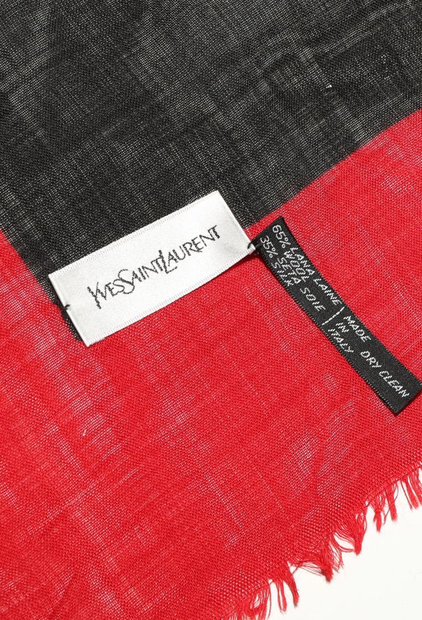 Saint Laurent Vintage Fringed Floral Scarf - 4 Saint Laurent Vintage Fringed Floral Scarf - 4