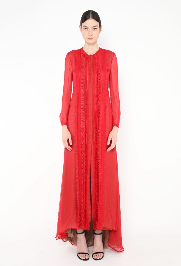 Valentino S/S 2011 Ruffled Trim Silk Gown - 1