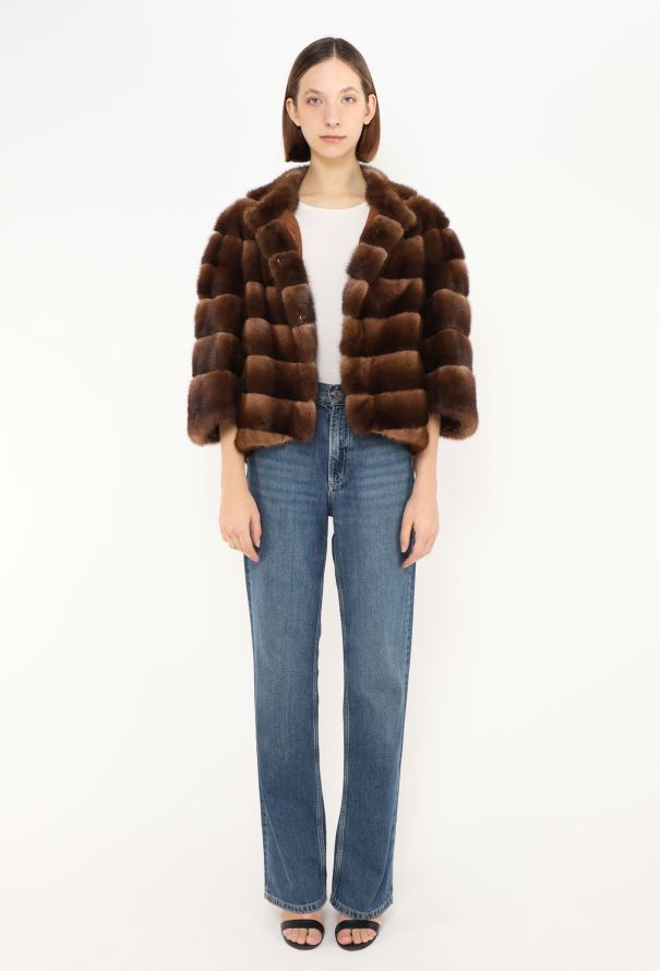 Fendi '90s Mink Fur Cropped Jacket - 2