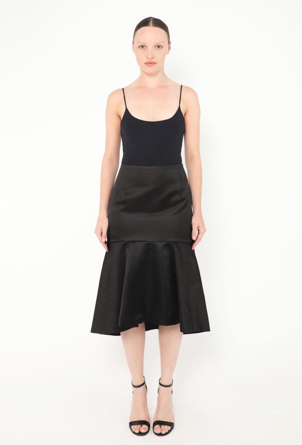 Balenciaga S/S 2019 Fluted Satin Skirt - 1