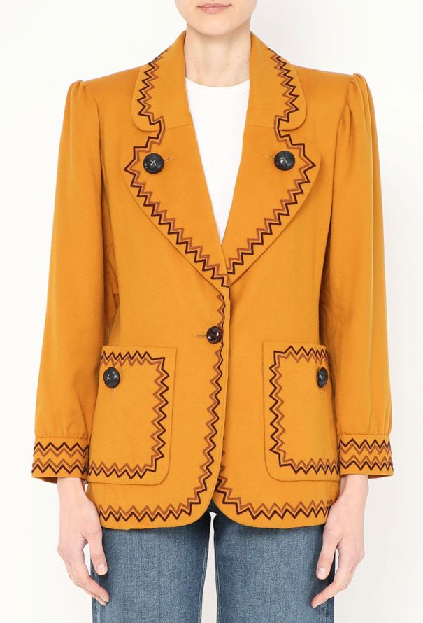 Saint Laurent F/W 1990 Embroidered Felted Jacket - 1