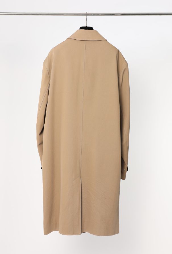 Hermès Vintage Gabardine Leather Trim Coat - 5