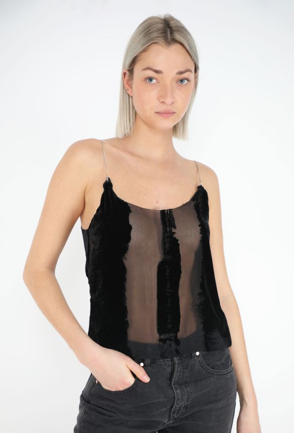 Jean Paul Gaultier Early 2000s Velvet Dévoré Camisole - 3