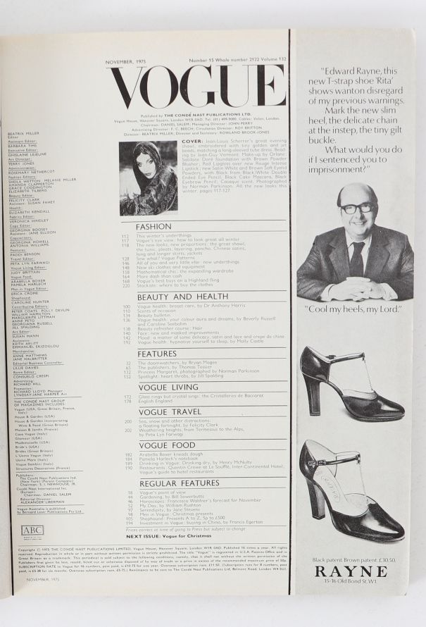 VOGUE UK 1975 Jerry Hall Cover Issue - 2 VOGUE UK 1975 Jerry Hall Cover Issue - 2