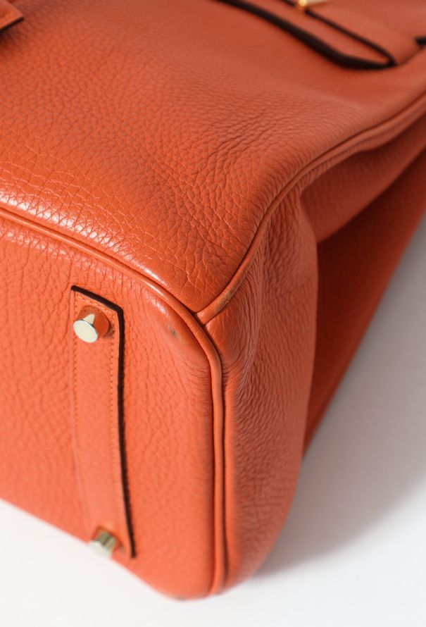 Birkin 35 leather handbag Hermès Orange in Leather - 33153627