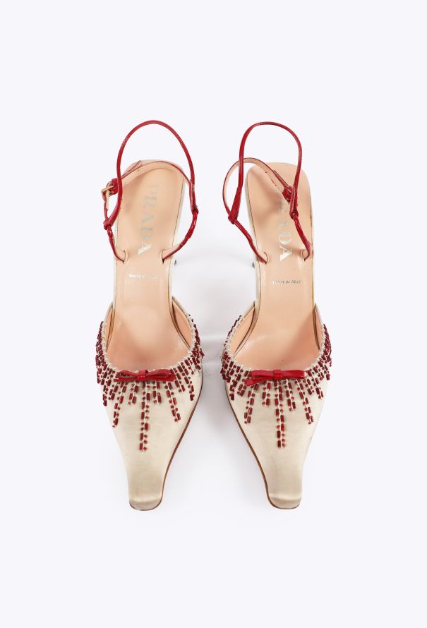 Prada Satin Beaded Heels, 2000 - 2