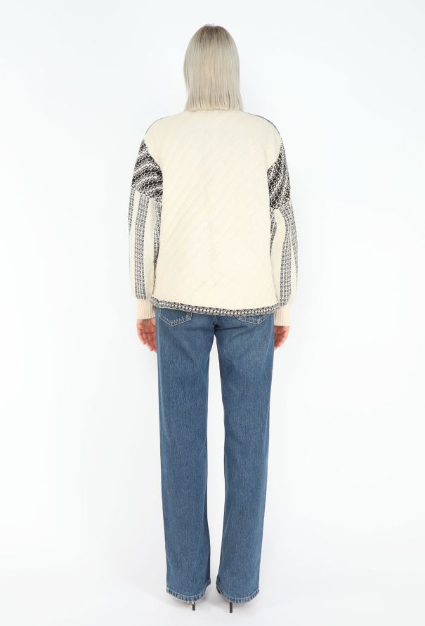 Saint Laurent Early '90s Quilted Intarsia Cardigan - 5