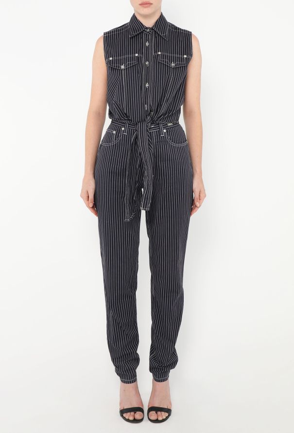 Gianni Versace Early '90s Pinstripe Denim Ensemble - 5