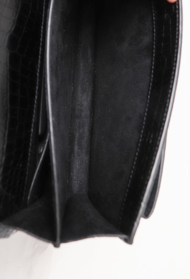 Saint Laurent Medium Croco Embossed Sunset Bag - 12