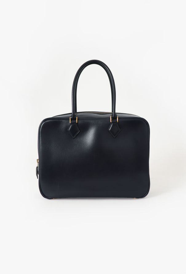 Hermès Vintage Navy Box Plume 32 Bag - 1