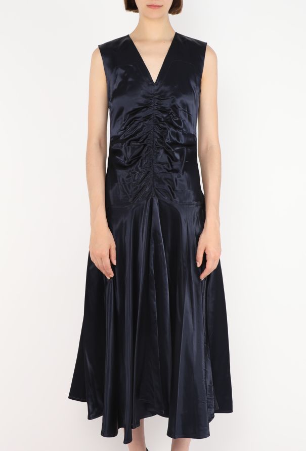 Céline Charmeuse Ruched Dress,  F/W 2016 - 2