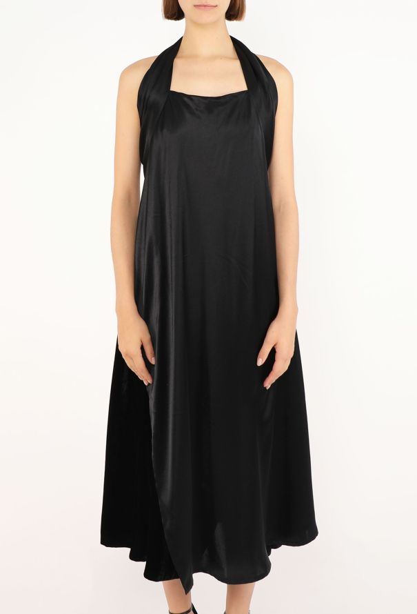 Yohji Yamamoto Open-Back Charmeuse Halter Dress - 4