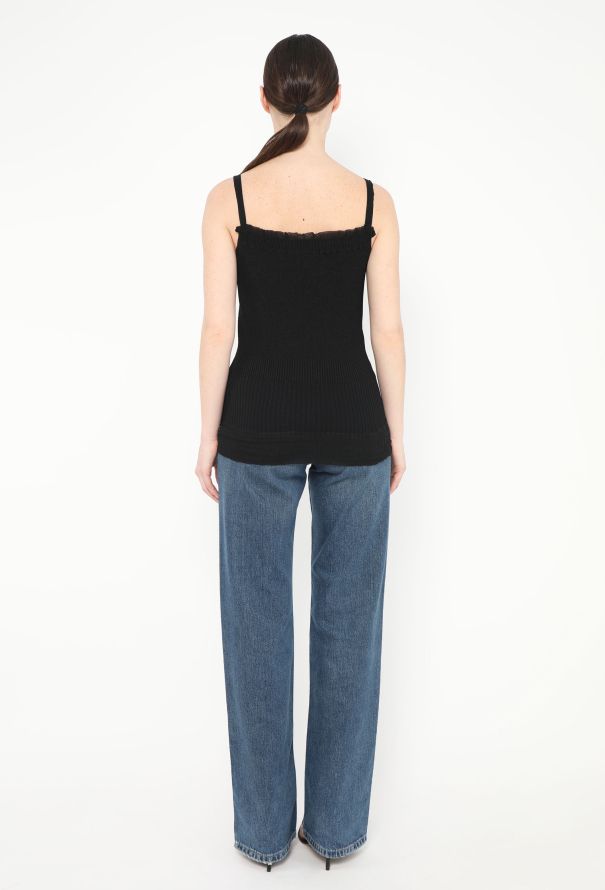 Chanel Ruffled Chiffon 'CC' Tank Top - 4