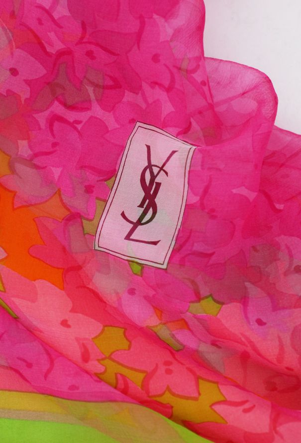 Saint Laurent Vintage Floral Silk Scarf - 4