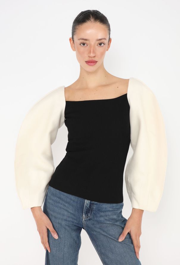 Gabriela Hearst Ayers Bicolor Sculpted Top, 2023 - 3