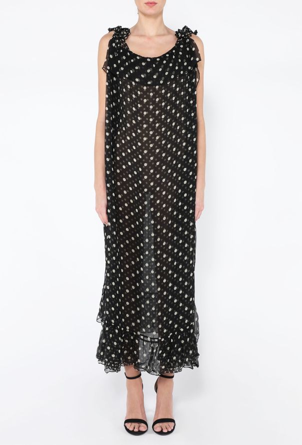 Saint Laurent '70s Spotted Chiffon Maxi Dress - 4