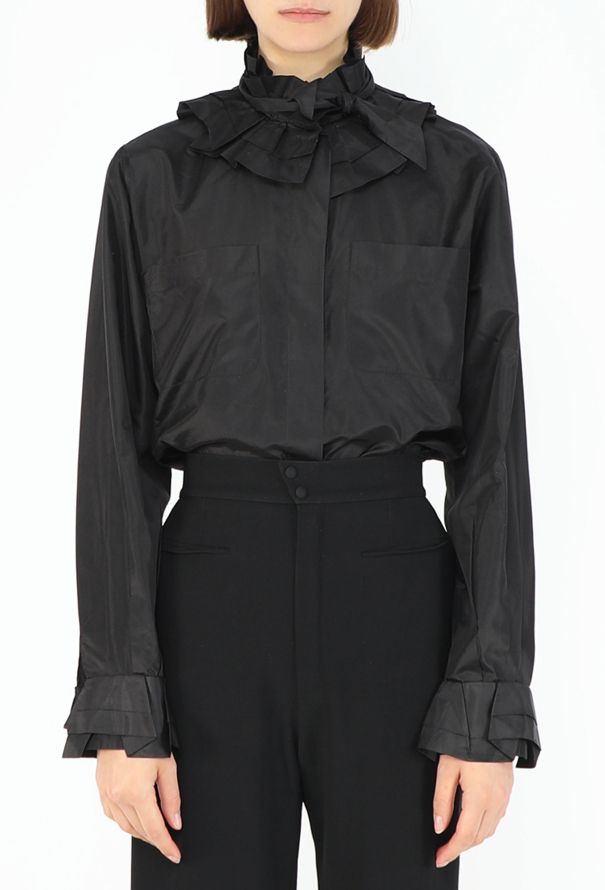 Chanel Silk Taffeta Jabot Blouse - 4