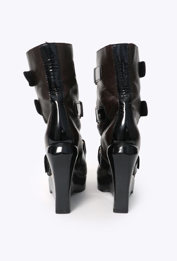Louis Vuitton F/W 2006 Sculpted Wedge Boots - 5