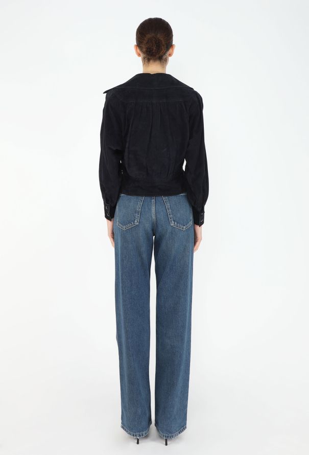 Ted Lapidus '70s Lace-Up Suede Top - 4