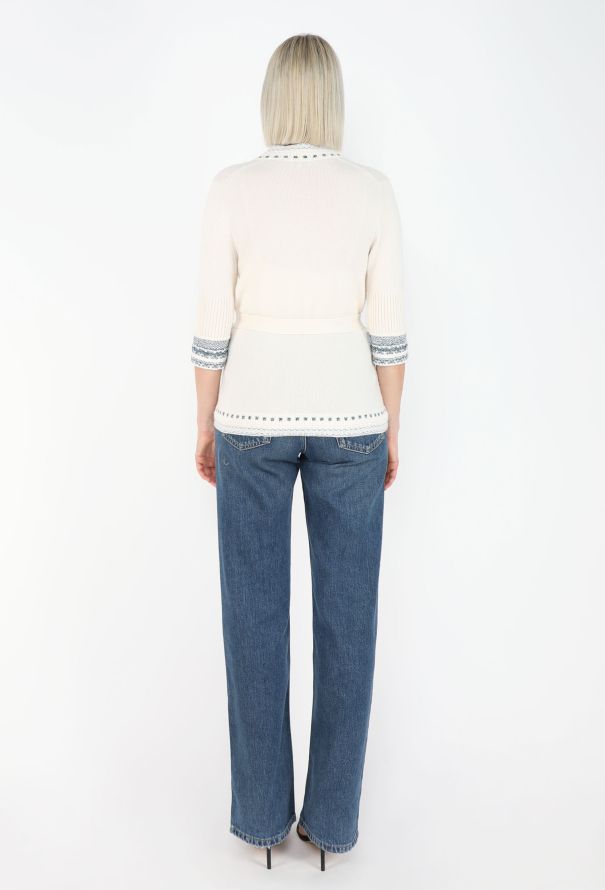 Chanel Belted Cashmere Intarsia Cardigan, 2020 - 6
