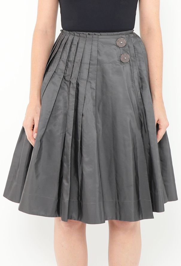 Prada S/S 2001 Pleated Taffeta Skirt - 3