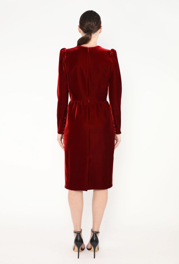 Saint Laurent F/W 2020 Sculpted Velvet Dress - 5