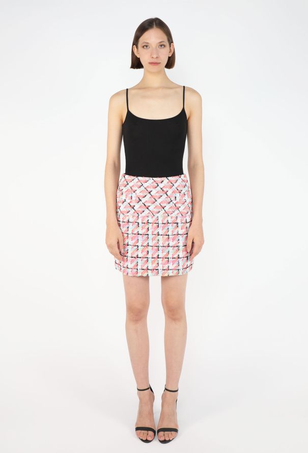 Chanel Houndstooth Tweed Mini Skirt, 1996 - 1