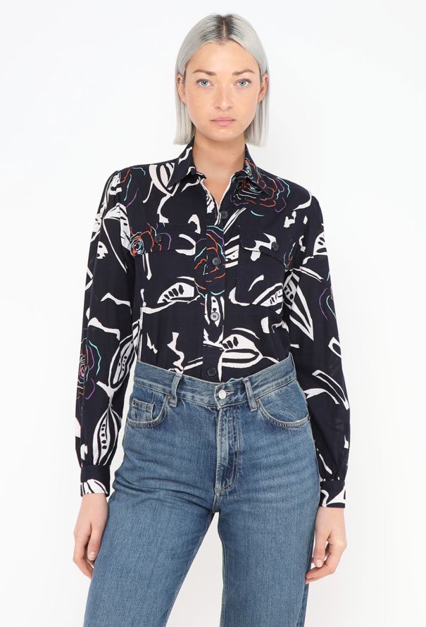 Saint Laurent Rare S/S 1980 Graphic Floral Shirt - 4