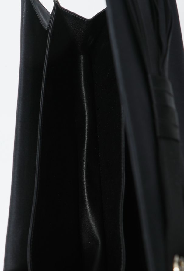 Chanel Black Satin Bow Flap Clutch - 11