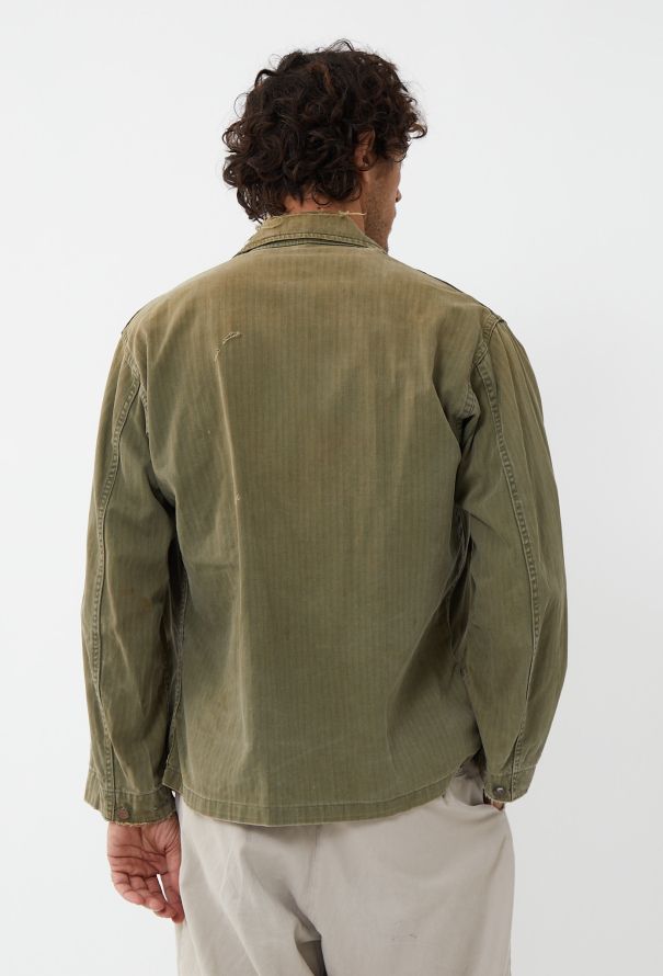 Men's Vintage 1940s WWII Herringbone Field Jacket - 5