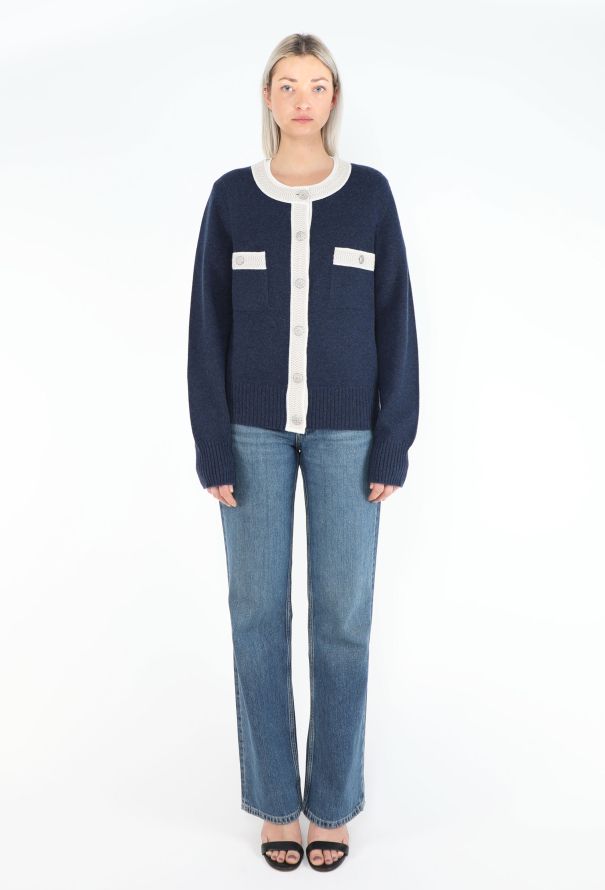 Chanel 2013 Bi-Color Cashmere Knit Cardigan - 2