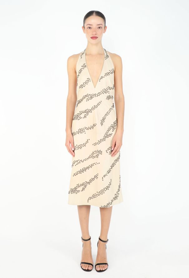 Emanuel Ungaro S/S 2001 Studded Lambskin Halter Dress - 4